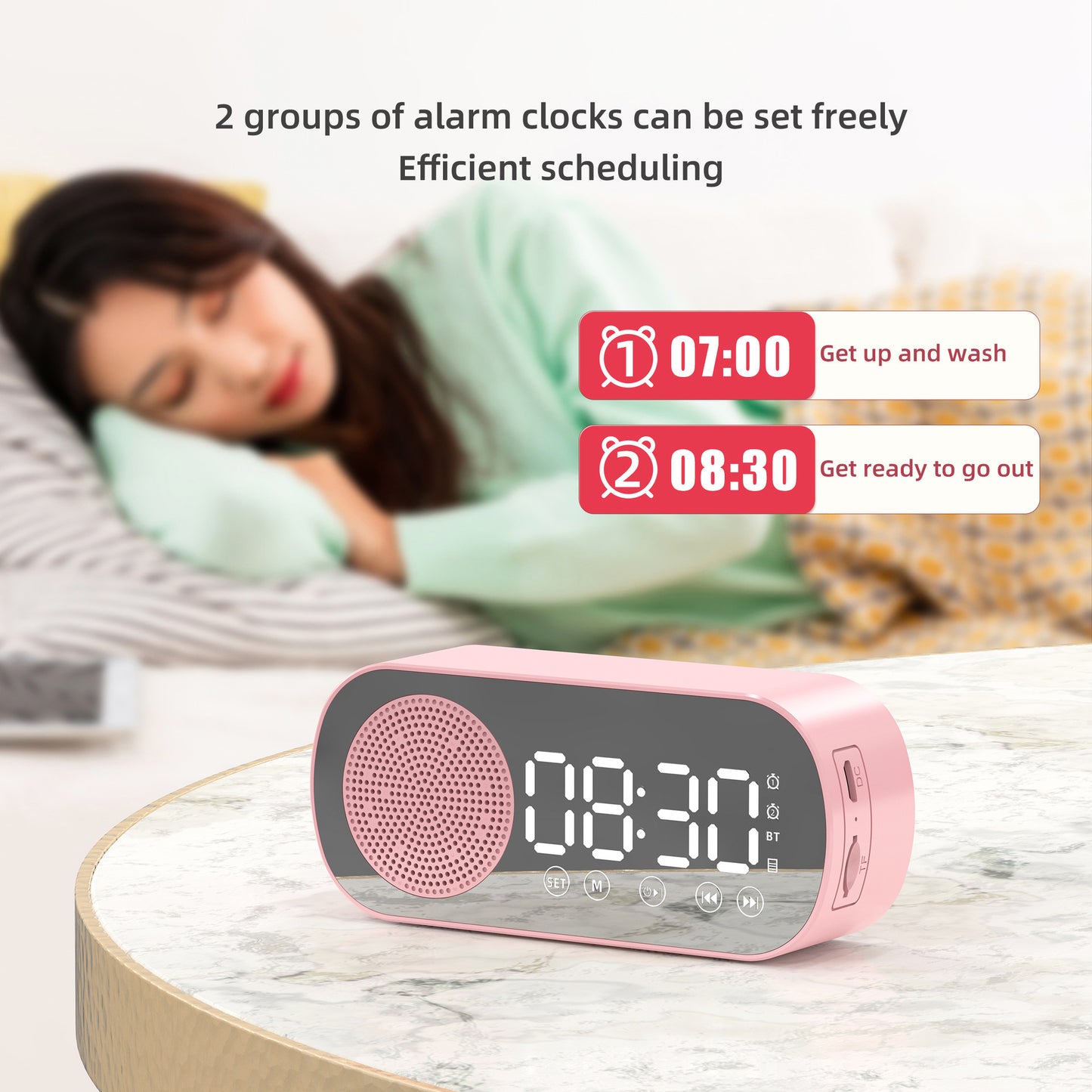 BT Music Alarm Clock – Dual Alarm Function