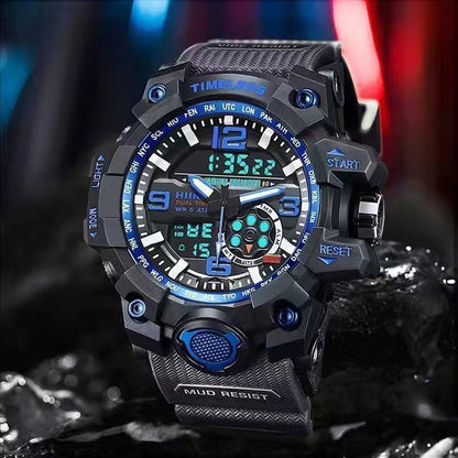 Men's Waterproof Sports Watch – Dual Display Feature