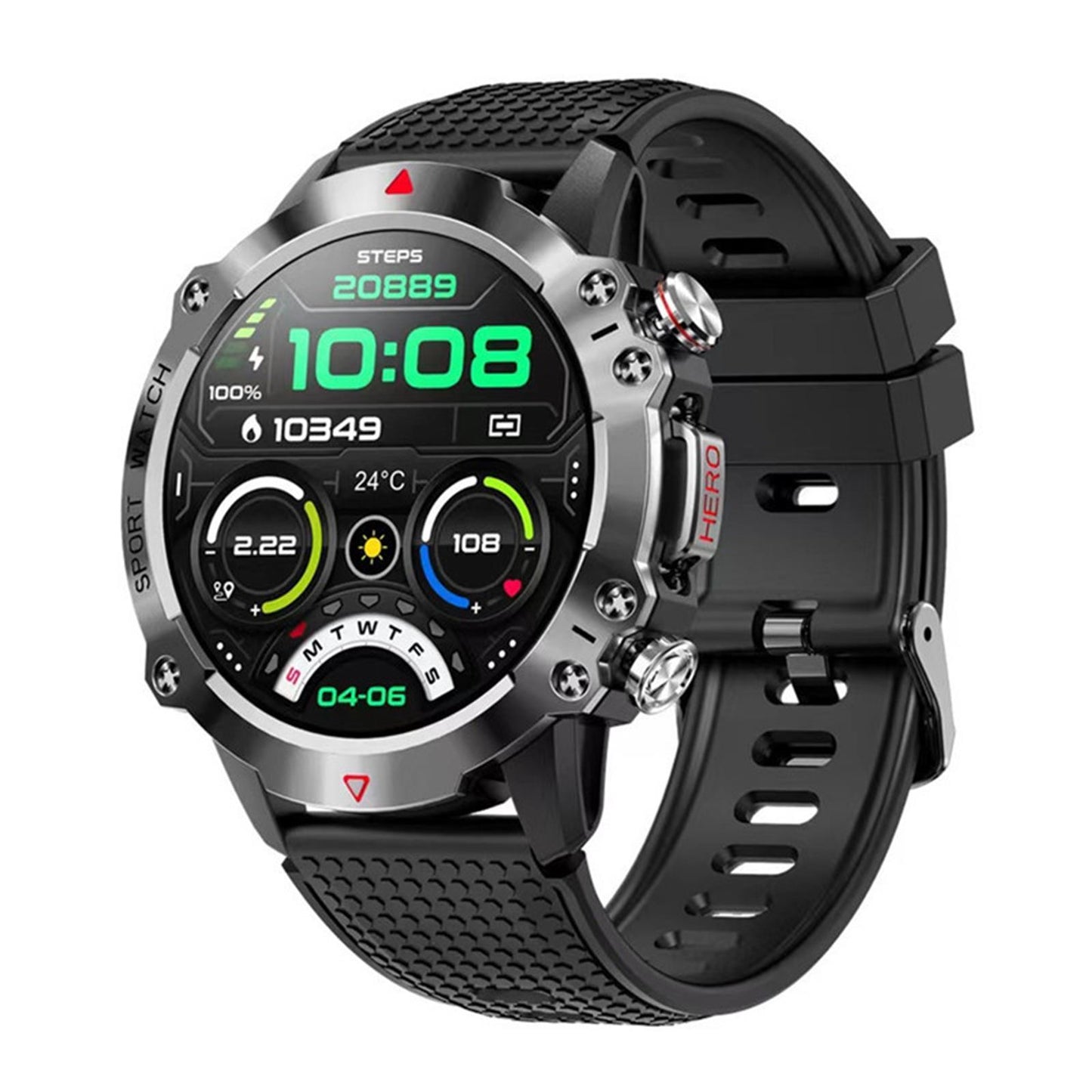 Outdoor Smart Watch – Waterproof Heart Rate Monitoring
