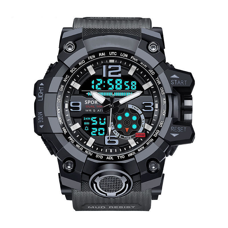 Men's Waterproof Sports Watch – Dual Display Feature