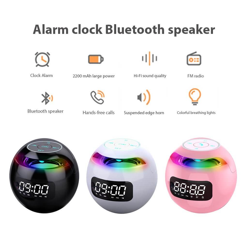 Portable Wireless Alarm Clock – Bluetooth Speaker Functionality - DomoHive Store
