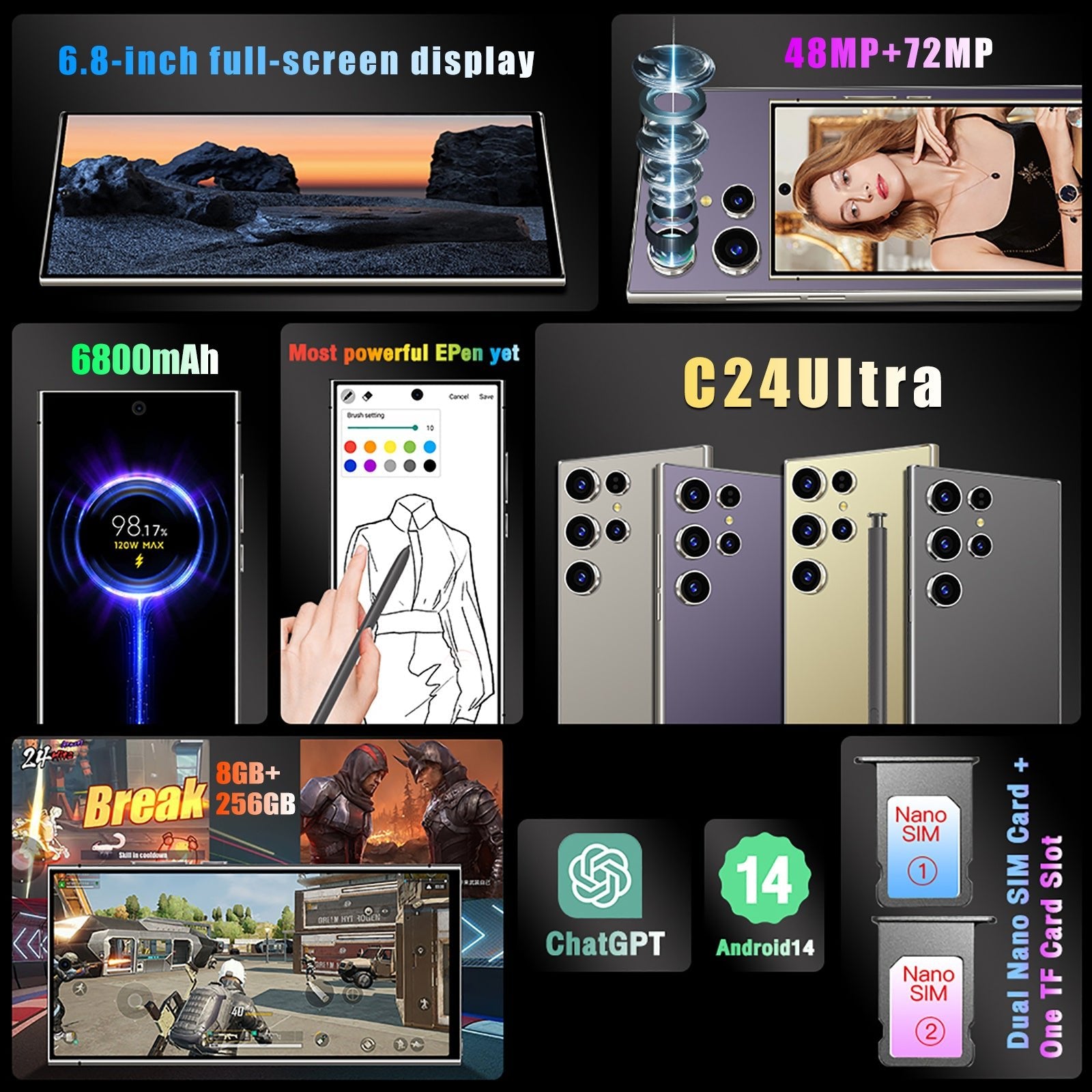S24 Ultra Cell Phone – Long - Lasting Battery - DomoHive Store