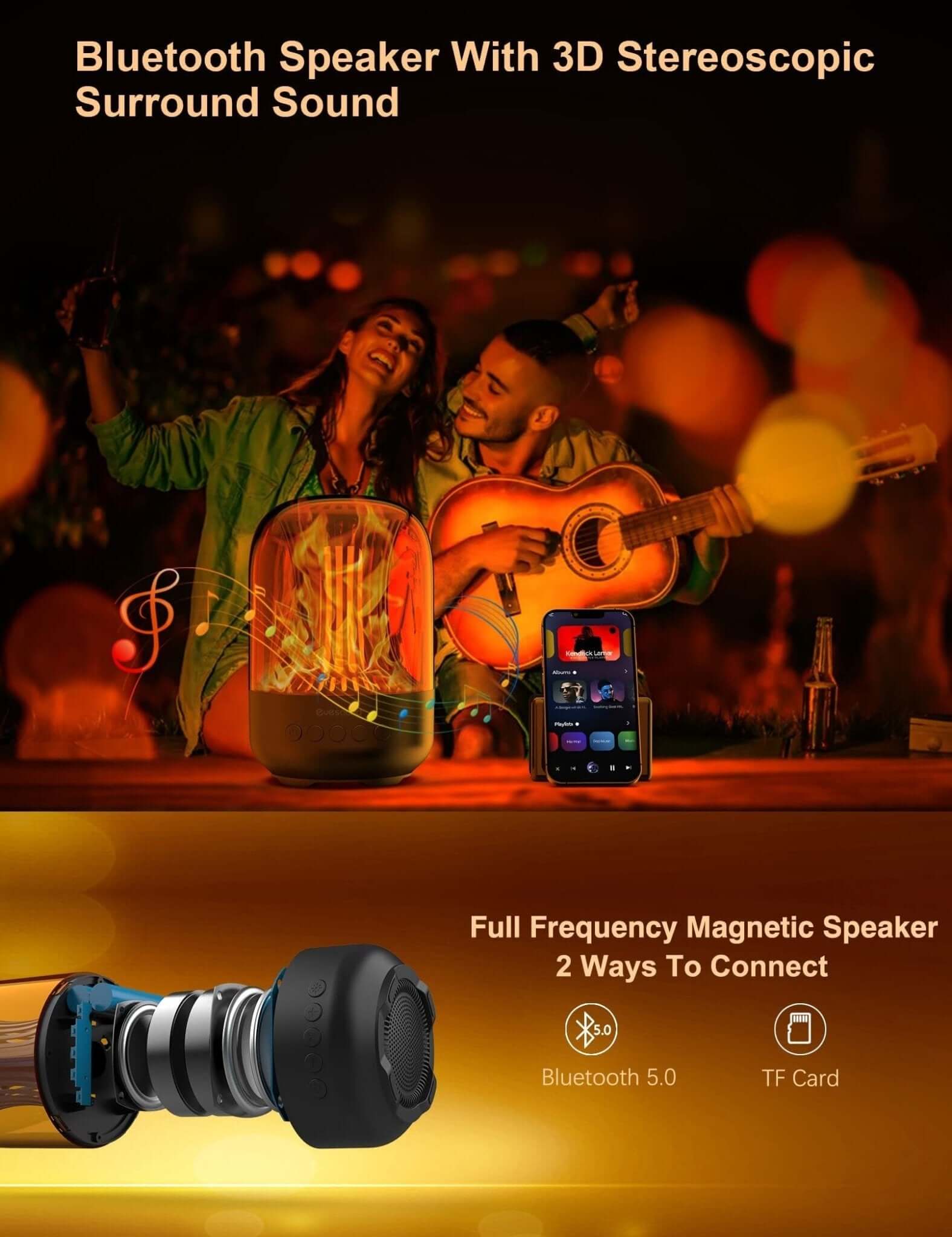 Smart LED Bluetooth Speaker – Colorful Atmosphere Light - DomoHive Store