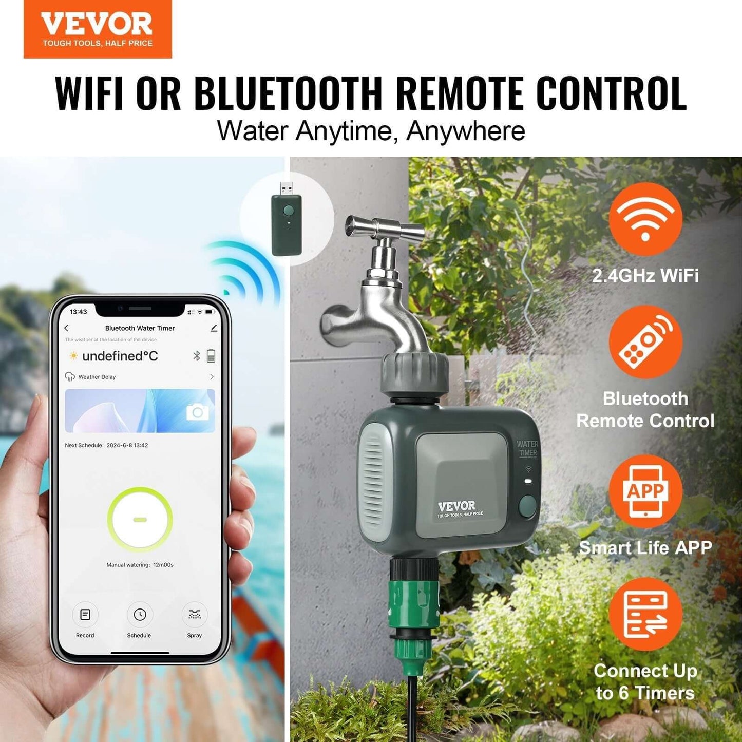 VEVOR WiFi Sprinkler Timer – Smart App Control - DomoHive Store
